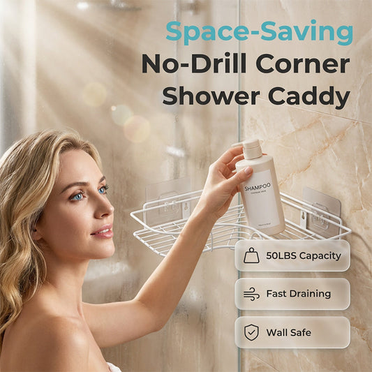 Space-Saving No-Drill Corner Shower Caddy
