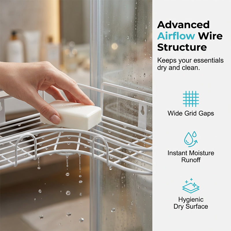 Space-Saving No-Drill Corner Shower Caddy