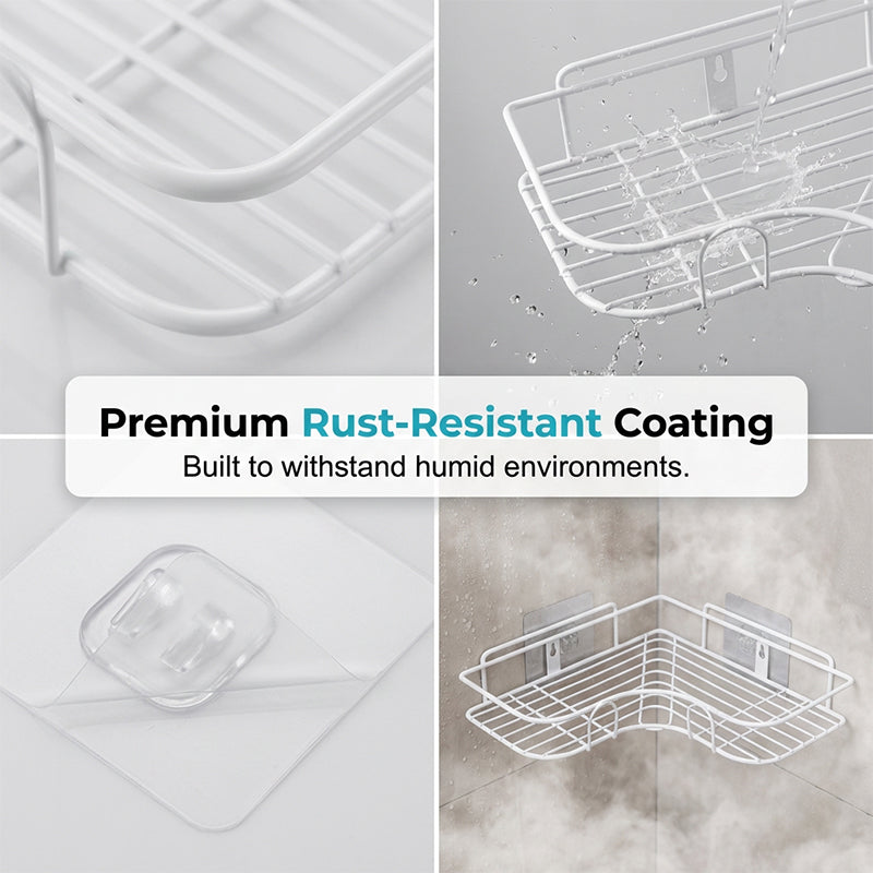 Space-Saving No-Drill Corner Shower Caddy