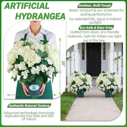 🔥Last Day 70% OFF🔥Artificial Outdoor Hydrangea Flowers With Basket- UV resistant, Waterproof, Windproof