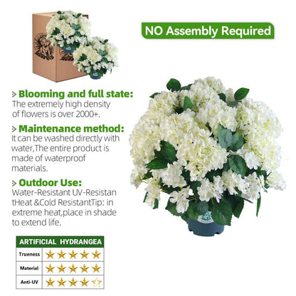 🔥Last Day 70% OFF🔥Artificial Outdoor Hydrangea Flowers With Basket- UV resistant, Waterproof, Windproof